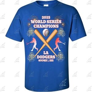 LA Dodgers World Series Championship Shirt 2025,T-Shirt,Graphic Tee,Baseball Blu